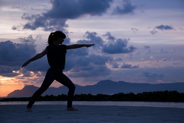 peaceful yoga practice environment with soft natural lighting and plants